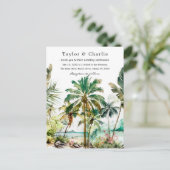 熱帯ビーチ行先結婚式 ポストカード (スタンド正面)