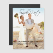 熱帯ビーチ行先結婚式 マグネット招待状 (正面/裏面)