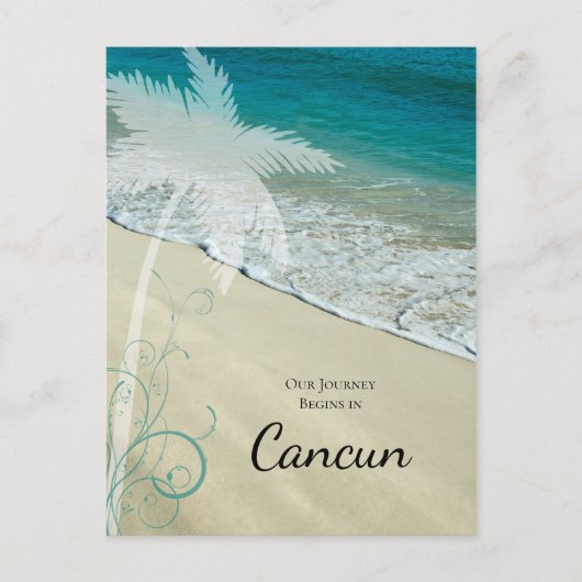 熱帯ビーチ行先結婚式 案内ポストカード (正面)