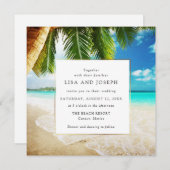 熱帯ビーチ行先結婚式 案内状 (正面/裏面)