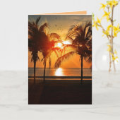 熱帯ビーチ誕生日カード カード (黄色い花)