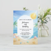 熱帯ビーチ誕生日招待状 案内状 (スタンド正面)