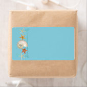 熱帯ビーチ貝殻星魚ナウチラス夏 ラベル (インサイチュ)