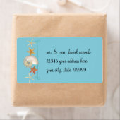 熱帯ビーチ貝殻星魚ナウチラス夏 ラベル (インサイチュ)