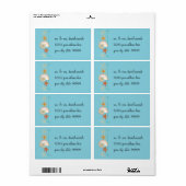 熱帯ビーチ貝殻星魚ナウチラス夏 ラベル (フルシート)