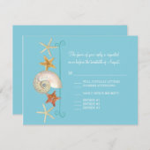 熱帯ビーチ貝殻星魚ナウチラス夏 出欠カード (正面/裏面)