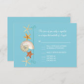 熱帯ビーチ貝殻星魚ナウチラス夏 出欠カード (正面/裏面)