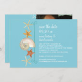 熱帯ビーチ貝殻星魚ナウチラス夏 招待状 (正面/裏面)