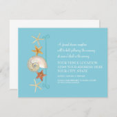 熱帯ビーチ貝殻星魚ナウチラス夏 招待状 (正面/裏面)