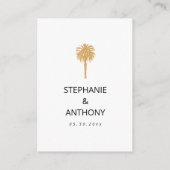 熱帯ビーチ金ゴールドパームツリーデスティネーションウェディング エンクロージャーカード (裏面)