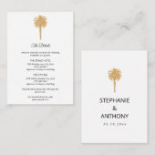 熱帯ビーチ金ゴールドパームツリーデスティネーションウェディング エンクロージャーカード (正面/裏面)