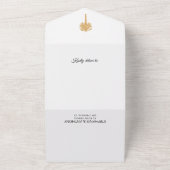 熱帯ビーチ金ゴールドパームツリーデスティネーションウェディング オールインワン招待状 (外側)