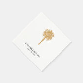 熱帯ビーチ金ゴールドパームツリーデスティネーションウェディング スタンダードカクテルナプキン (角)