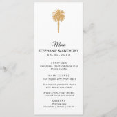 熱帯ビーチ金ゴールドパームツリーデスティネーションウェディング メニュー (正面)