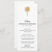 熱帯ビーチ金ゴールドパームツリーデスティネーションウェディング メニュー (正面/裏面)