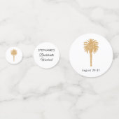 熱帯ビーチ金ゴールドパームデスティネーションバチェロレッテ コンフェッティ (正面)