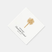 熱帯ビーチ金ゴールドパームデスティネーションバチェロレッテ スタンダードカクテルナプキン (角)