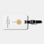 熱帯ビーチ金ゴールドパームデスティネーションバチェロレッテ ラゲッジタグ (正面横)