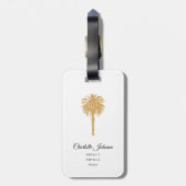 熱帯ビーチ金ゴールドパームデスティネーションバチェロレッテ ラゲッジタグ (裏面縦)