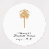 熱帯ビーチ金ゴールドパームデスティネーションバチェロレッテ ラベル (デザイン2)
