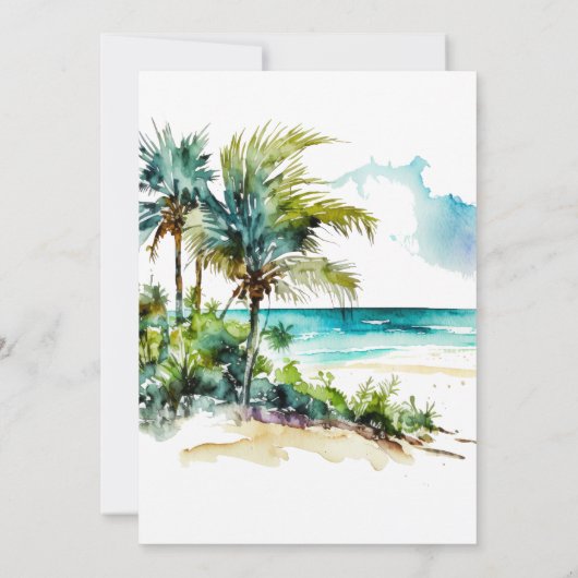 熱帯ビーチ30歳の誕生日パーティー 招待状 (裏面)