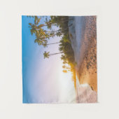 熱帯ビーチ|のドミニカ共和国の日没 タペストリー (正面)