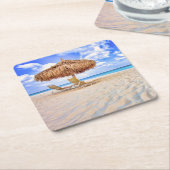 熱帯ビーチ |アルバサンディビーチ スクエアペーパーコースター (アングル)