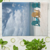 熱帯ビーチ |アルバ,パームビーチ キッチンタオル (折り畳み)