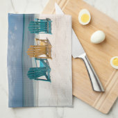 熱帯ビーチ |アルバ,パームビーチ キッチンタオル (四つ折り)