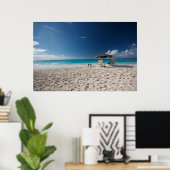 熱帯ビーチ |アンギラ，サンディビーチ ポスター (ホームオフィス)