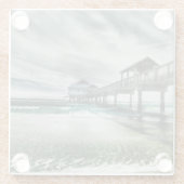 熱帯ビーチ |クリアウォーターフロリダ ガラスコースター (裏面)