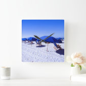 熱帯ビーチ |クリアウォーター、フロリダ スクエア壁時計 (ホーム)