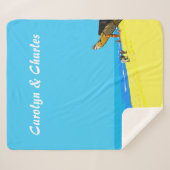 熱帯ビーチ，ゴア，インドパーソナライズされた, シェルパブランケット (正面(横))