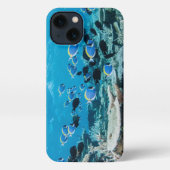 熱帯ビーチ |サンゴの中のチョウザメ iPhoneケース (裏面)