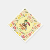 熱帯ビーチ&サンタクリスマス7月パーティー スタンダードカクテルナプキン (角)