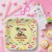 熱帯ビーチ&サンタクリスマス7月パーティー ペーパープレート (パーティー)