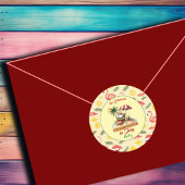 熱帯ビーチ&サンタクリスマス7月パーティー ラウンドシール