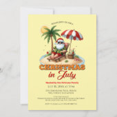 熱帯ビーチ&サンタクリスマス7月パーティー 招待状 (正面)