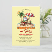 熱帯ビーチ&サンタクリスマス7月パーティー 招待状 (スタンド正面)