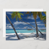 熱帯ビーチ |サンディビーチ、モルディブ サンキューカード (正面/裏面)