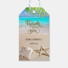 熱帯ビーチ，シースター，シーシェルありがとう ギフトタグ