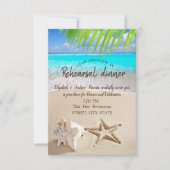 熱帯ビーチ、シースター、シーシェルリハーサルディナー 招待状 (正面)