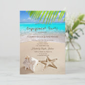 熱帯ビーチ、シースター、シーシェル婚約 招待状 (スタンド正面)