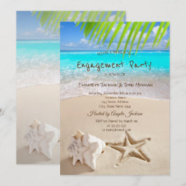 熱帯ビーチ、シースター、シーシェル婚約 招待状