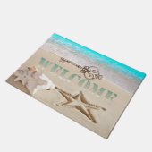 熱帯ビーチ、シーセル、シースター、鍵へようこそ ドアマット (アングル)