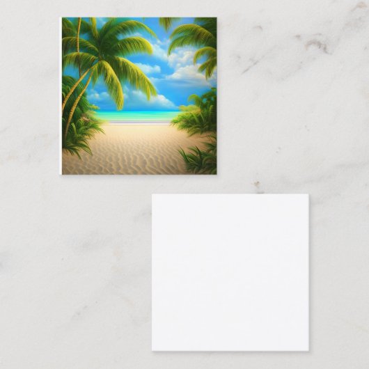 熱帯ビーチ スクエア名刺 (正面/裏面)
