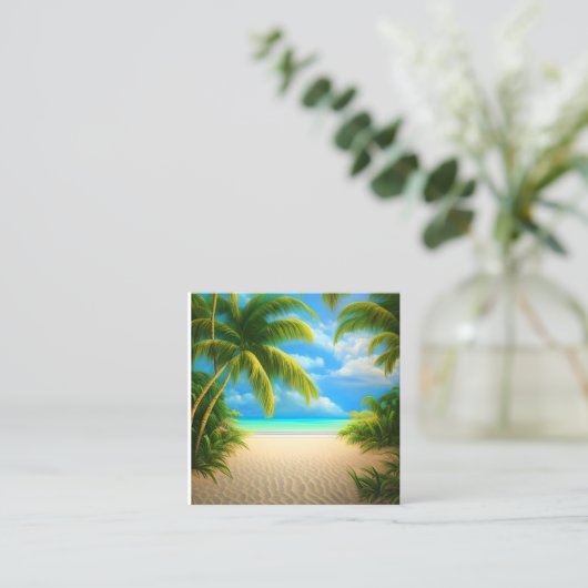 熱帯ビーチ スクエア名刺 (スタンド正面)