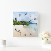 熱帯ビーチ スクエア壁時計 (ホーム)