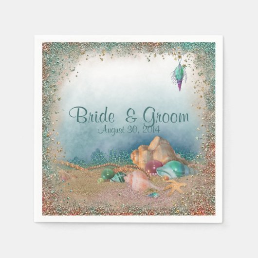 熱帯ビーチ スタンダードカクテルナプキン (正面)