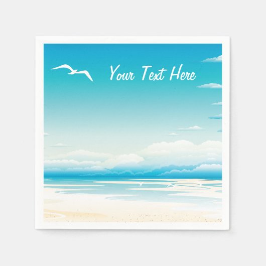 熱帯ビーチ スタンダードカクテルナプキン (正面)